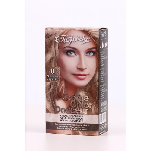 Crème Colorante Cheveux ESQUISSE - N° 8 BLOND CLAIR CALIFORNIEN