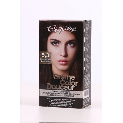 Crème Colorante Cheveux ESQUISSE - N° 5.3 CHATIN CLAIR DORÉ MIEL