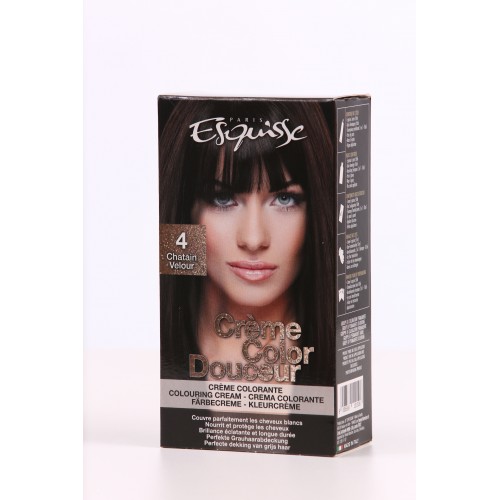 Cr&egrave;me Colorante Cheveux ESQUISSE - N&deg; 4 CHATAIN VELOURS