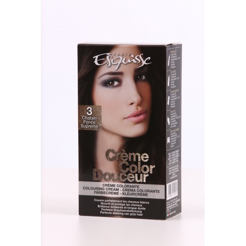 Crème Colorante Cheveux ESQUISSE - N° 3 CHATAIN FONCÉ SUPRÈME