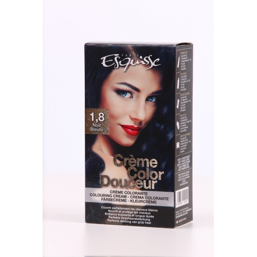 Crème Colorante Cheveux ESQUISSE - N° 1.8 NOIR BLEUTÉ